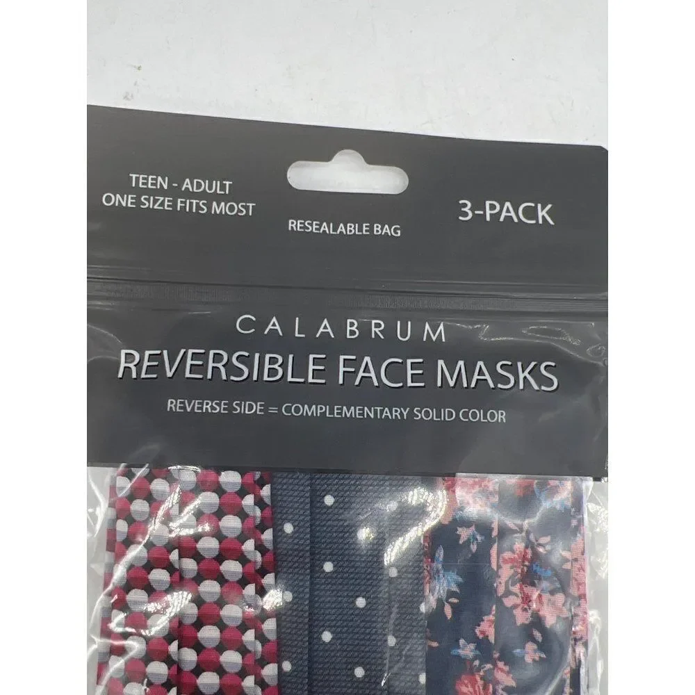 Calabrum Reversible Face Mask 3-Pack OSFM